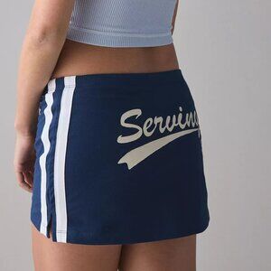 SERVING Out From Under Bec Printed Stripe Low-Rise Micro Mini Skort NWT LARGE